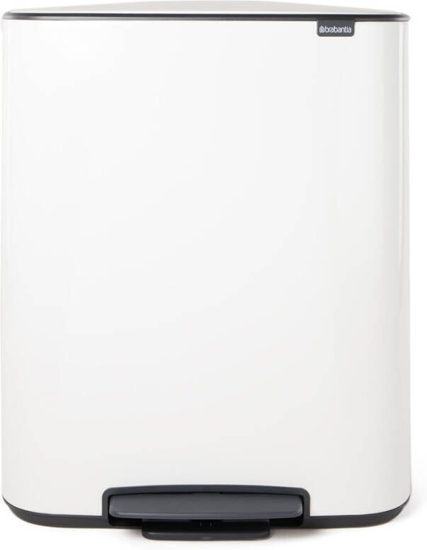 Brabantia Bo Pedaalemmer 2 X 30 Liter Met 2 Kunststof Binnenemmer White