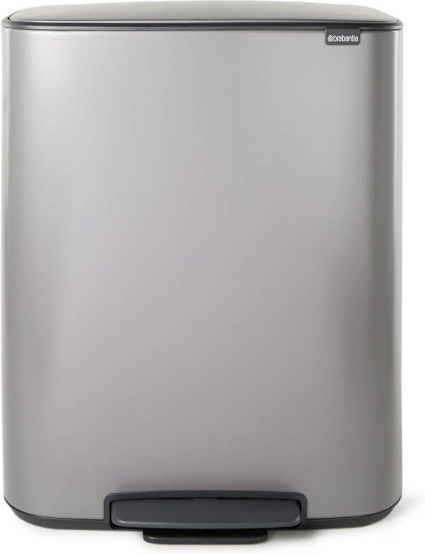 Brabantia Bo Pedaalemmer 2 X 30 Liter Met 2 Kunststof Binnenemmer Platinum