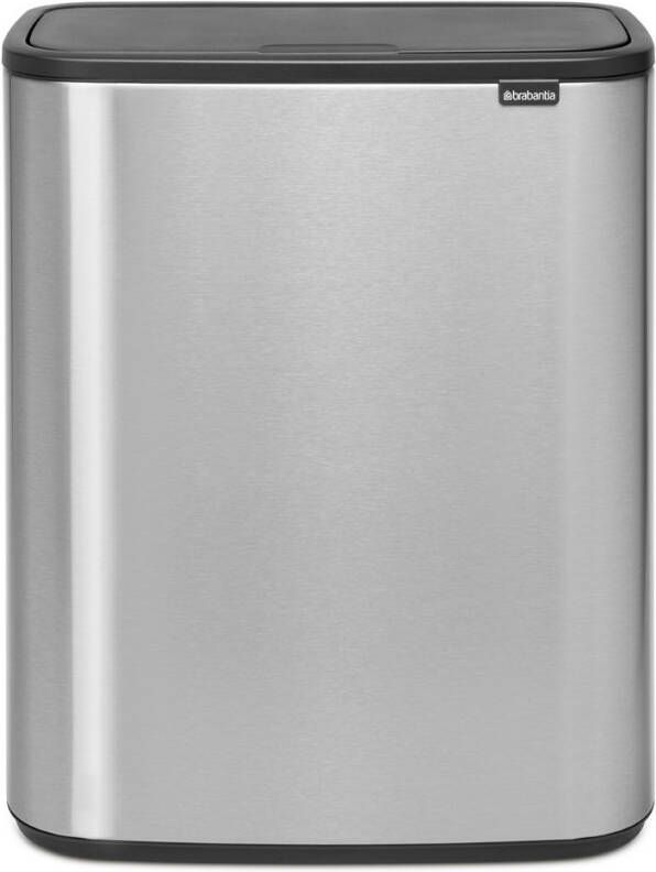 Brabantia Bo Touch Bin Afvalemmer 2 X 30 Liter Met 2 Kunststof Binnenemmers Matt Steel Fingerprint Proof