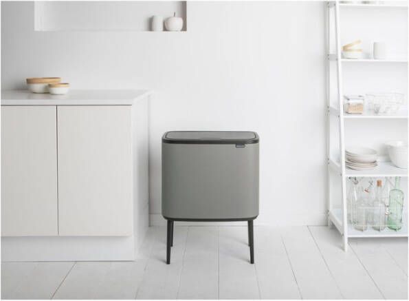 Brabantia Bo Touch Bin recycle prullenbak met deksel op pootjes 3 x 11 liter