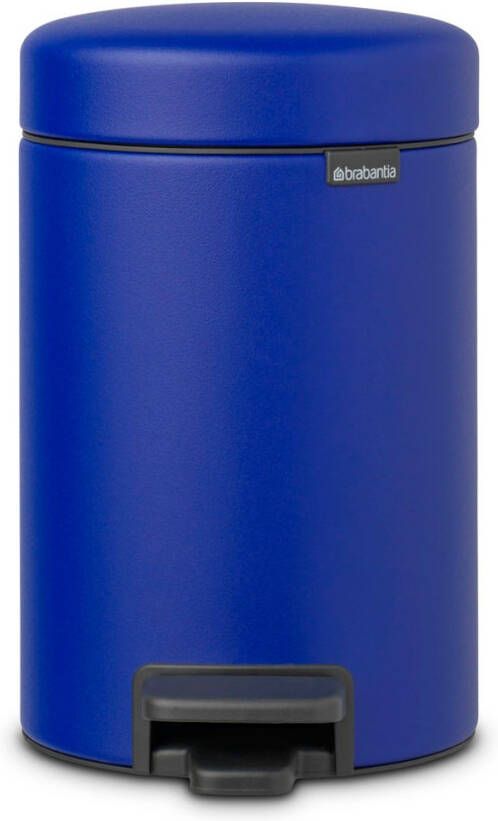 Brabantia Newicon Pedaalemmer 3 Liter Met Kunststof Binnenemmer Mineral Powerful Blue