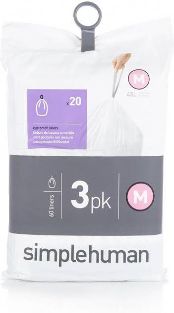 Simplehuman Code M Pocket Liners Afvalzakken 45 Liter 60 zakken