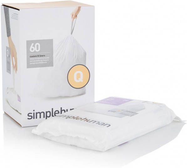 Simplehuman Pocket Liners Vuilniszakken Code Q 50 Liter 3 X 20 Stuks
