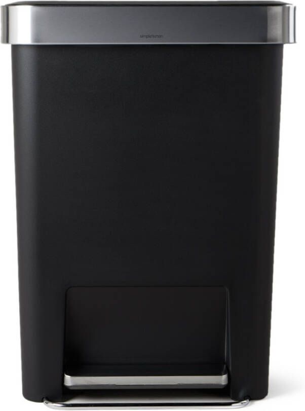 Simplehuman Afvalemmer Rectangular Met Liner Pocket Kunststof 45 Liter Zwart