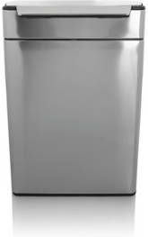 Simplehuman Rectangular Touch Bar Gft Prullenbak 24 + 24 Liter Zilverkleurig