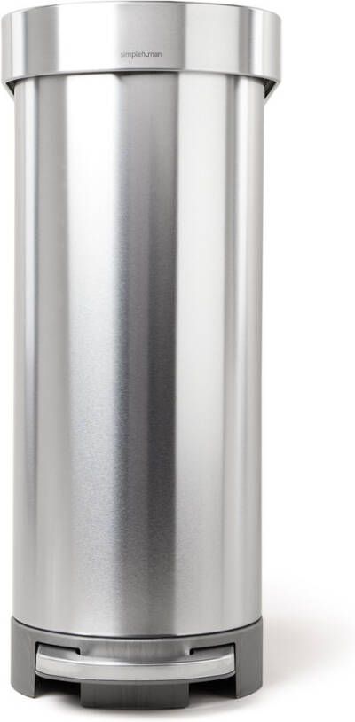 Simplehuman Slimline Prullenbak 45 Liter Zilver