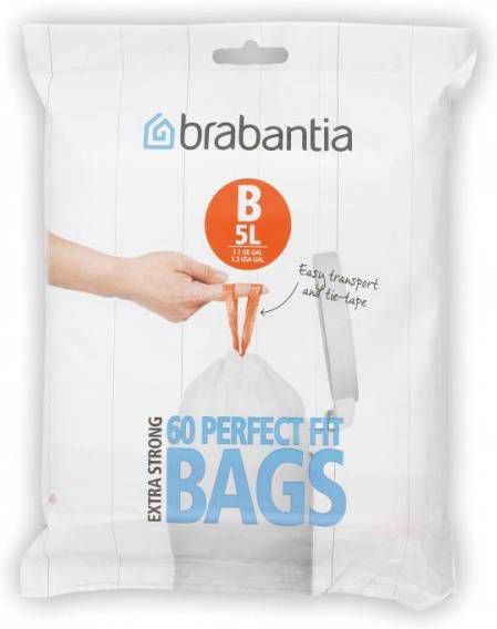 Brabantia Vuilniszakken Code B 5 Liter (60 stuks)