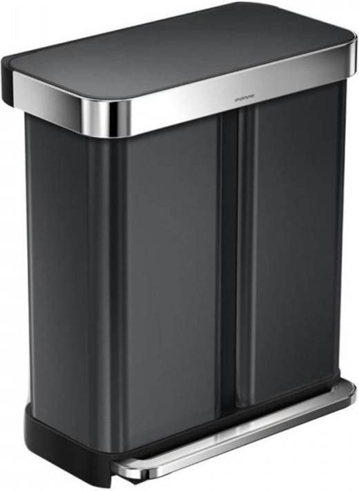 Simplehuman Rectangular Liner Pocket Pedaalemmer 58 Liter (34+24 L)