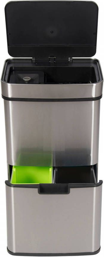 Trebs Sensor Afvalcontainer/Comfortliving 65l Met 4 Compartimenten En Lade 99347 Roestvaststaal