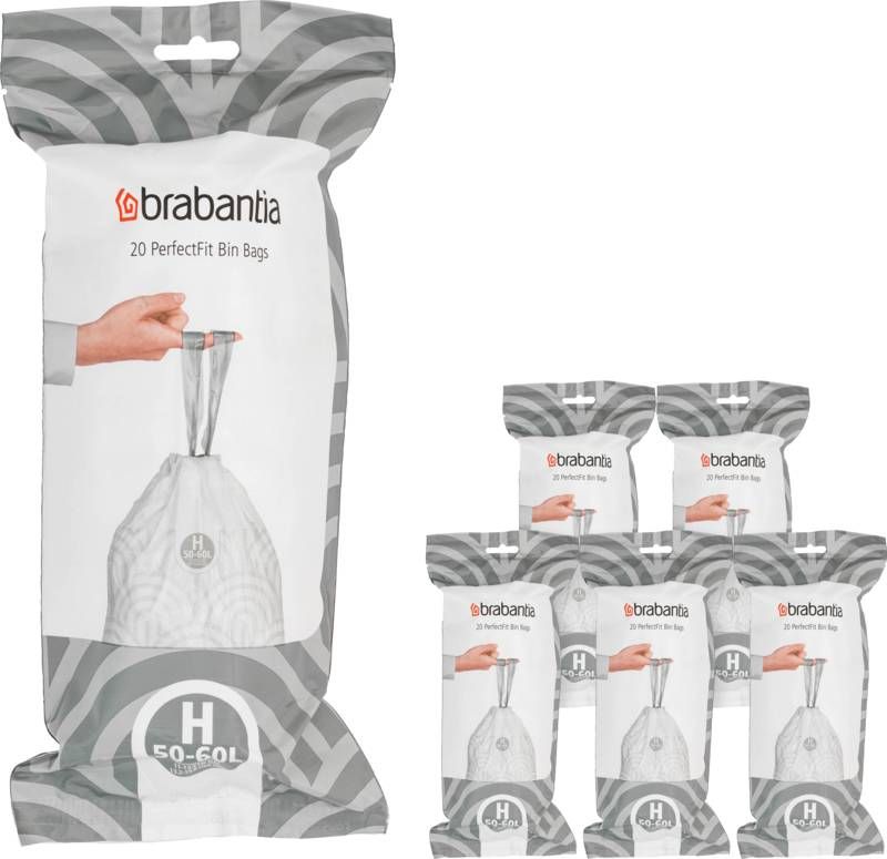 Brabantia Vuilniszakken Code H 50 60 Liter(120 stuks )