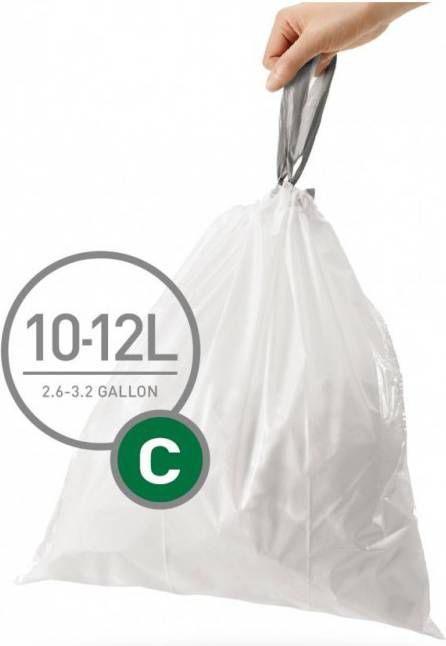 Simplehuman Vuilniszakken Code C 10 12 Liter(60 stuks )