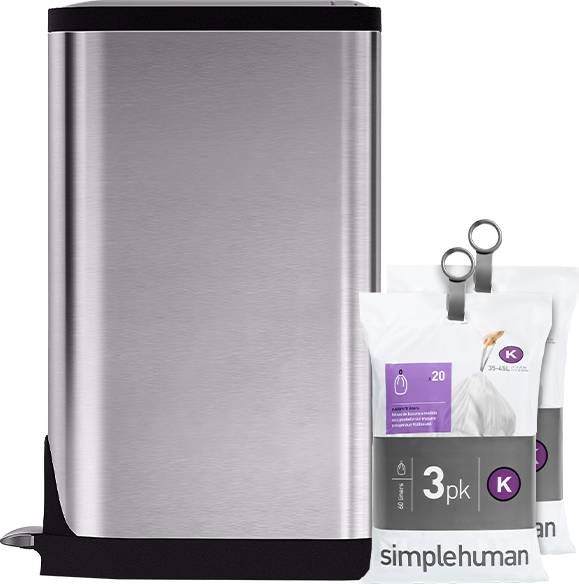 Simplehuman Butterfly Recycler 30 Liter + Vuilniszakken(120 stuks )