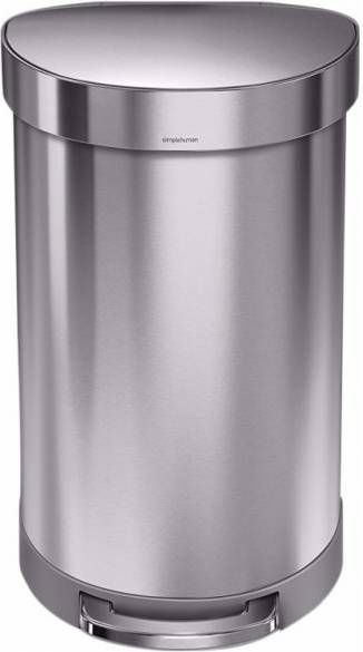 Simplehuman Semi Round 45 Liter Zilver