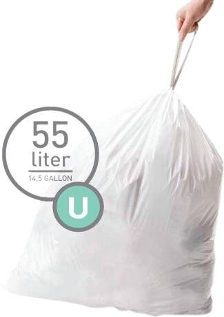 Simplehuman Vuilniszakken Code U 55 Liter(60 stuks )