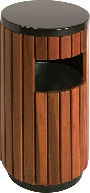 V-Part V Part Buiten Prullenbak 33 Liter Zwart/Hout