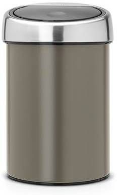 Brabantia Touch Bin Wandafvalemmer 3 Liter Met Kunststof Binnenemmer Platinum/Matt Steel