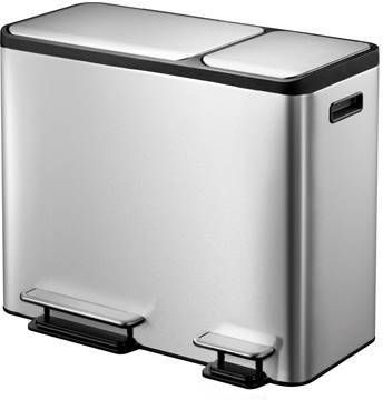 EKO recycling pedaalemmer EcoCasa zilverkleurig 3x15l Leen Bakker