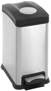 EKO Rechthoekige Pedaalemmer 12 L Mat Rvs
