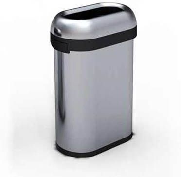 Simplehuman Afvalemmer Bullet Open Top RVS Slimline, 50 liter