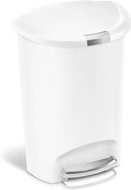 Simplehuman Afvalemmer, Half Rond, 50 Liter, Wit