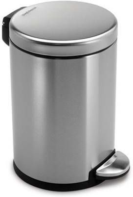 Simplehuman Round Pedaalemmer 4, 5 Liter Vingerafdrukvrij