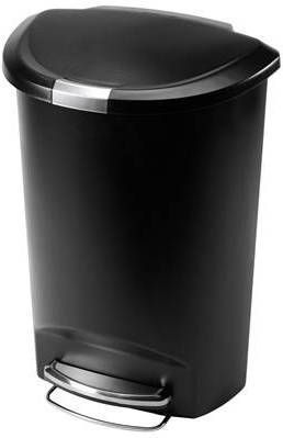 Simplehuman Halvemaanvormige afvalbak met pedaal van kunststof 50