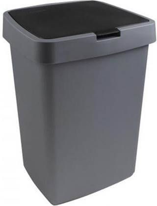 Sunware Delta Prullenbak 50l 39, 5x34, 5x60 Cm Incl. Bevestigingsring Voor Vuilniszak Metaal/zwart