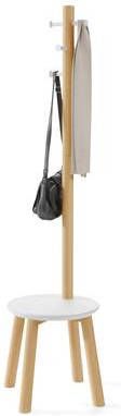 Umbra Pillar Kapstok met Kruk Wit/Naturel