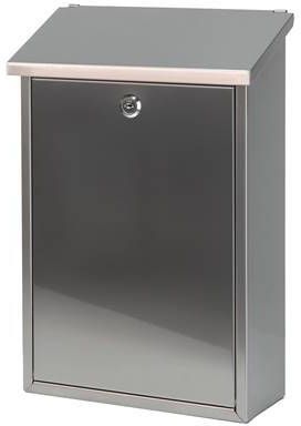 V-Part Toledon wandbrievenbus- 12 x 27 x 40 cm mat RVS zilverkleurig