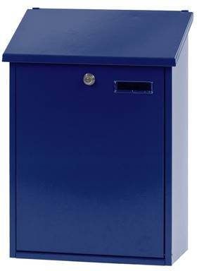 V-Part V part Sebastian Wandbrievenbus Met Naamplaat 32, 5 X 16 X 44, 5 Cm Staal Blauw