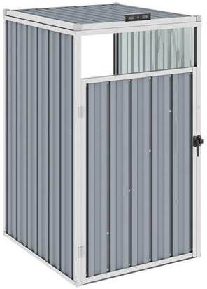 vidaXL Afvalbakberging 72x81x121 cm staal grijs