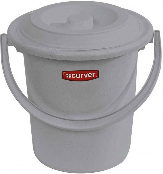 Curver Emmer + Deksel Grijs 10ltr Toiletemmer/luieremmer