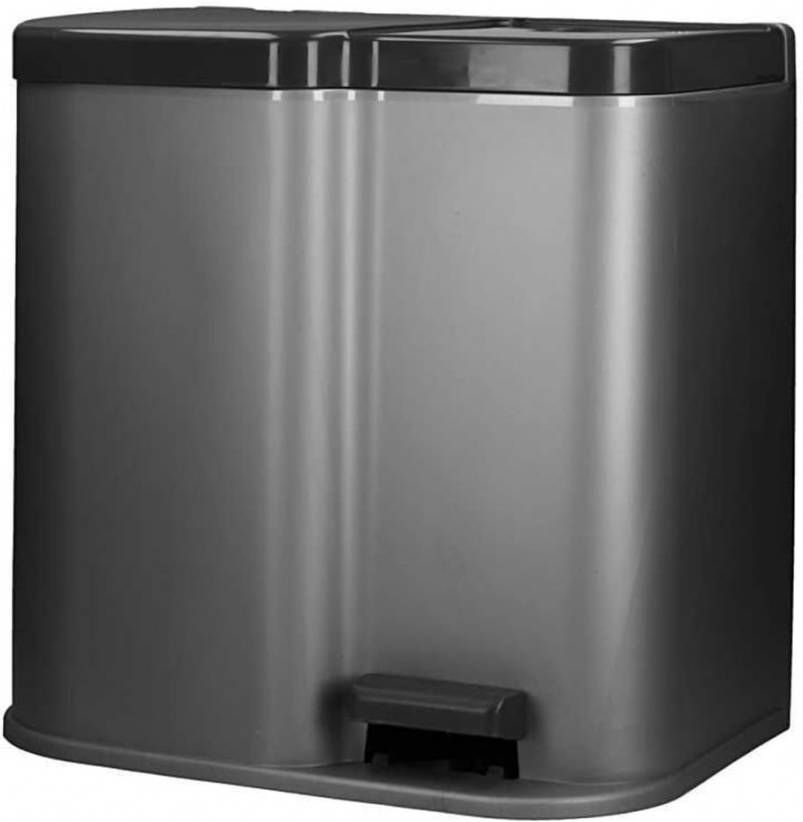 Curver Pedaalemmer Deco met binnenemmers 15+6 L lichtgrijs