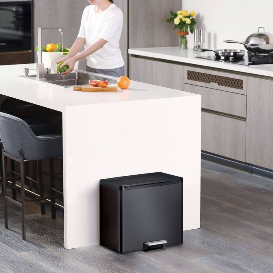 EKO Essential Recycler Pedaalemmer Afvalscheider 2 X 15l Zwart