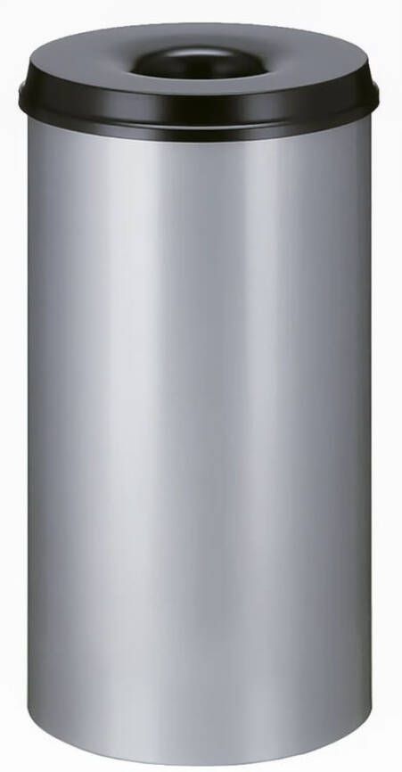 V-Part V Part Prullenbak zelfdovend 50 L zilverkleurig en zwart